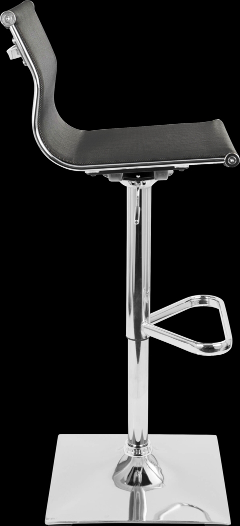 Avrum Black Chrome Adjustable Swivel Barstool - Thumbnail - Image 3
