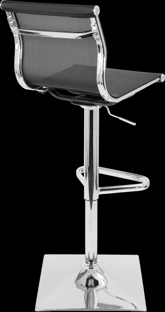 Avrum Black Chrome Adjustable Swivel Barstool - Thumbnail - Image 4