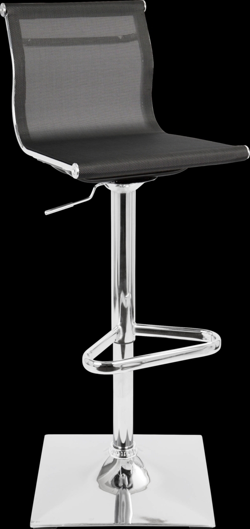 Avrum Black Chrome Adjustable Swivel Barstool - Thumbnail - Image 1