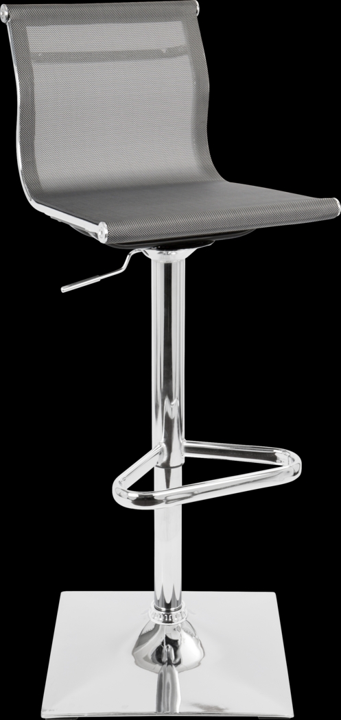 Avrum Gray Chrome Adjustable Swivel Barstool - Thumbnail - Image 1