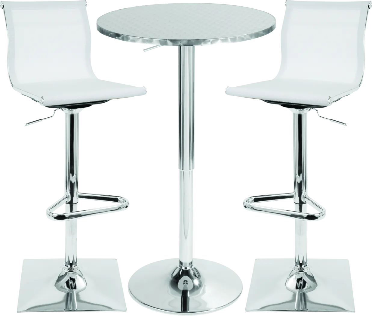 Avrum White 3 Pc Bar Height Dining Set - Thumbnail - Image 1