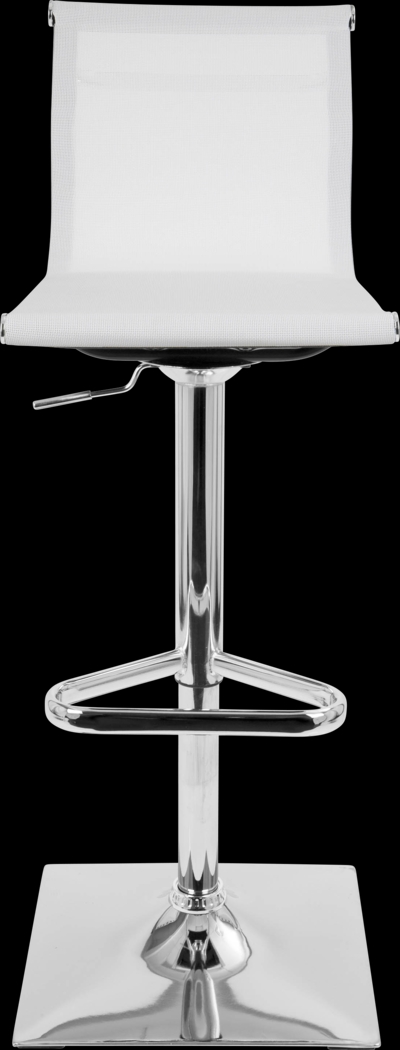 Avrum White Chrome Adjustable Swivel Barstool - Thumbnail - Image 2
