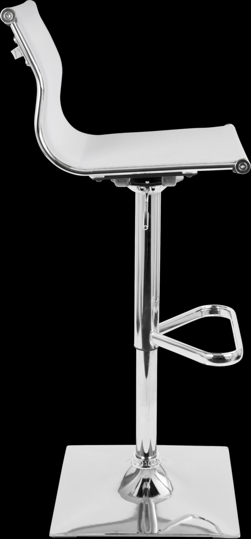 Avrum White Chrome Adjustable Swivel Barstool - Thumbnail - Image 3
