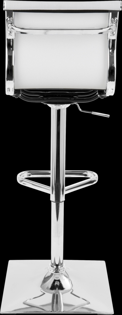 Avrum White Chrome Adjustable Swivel Barstool - Thumbnail - Image 4
