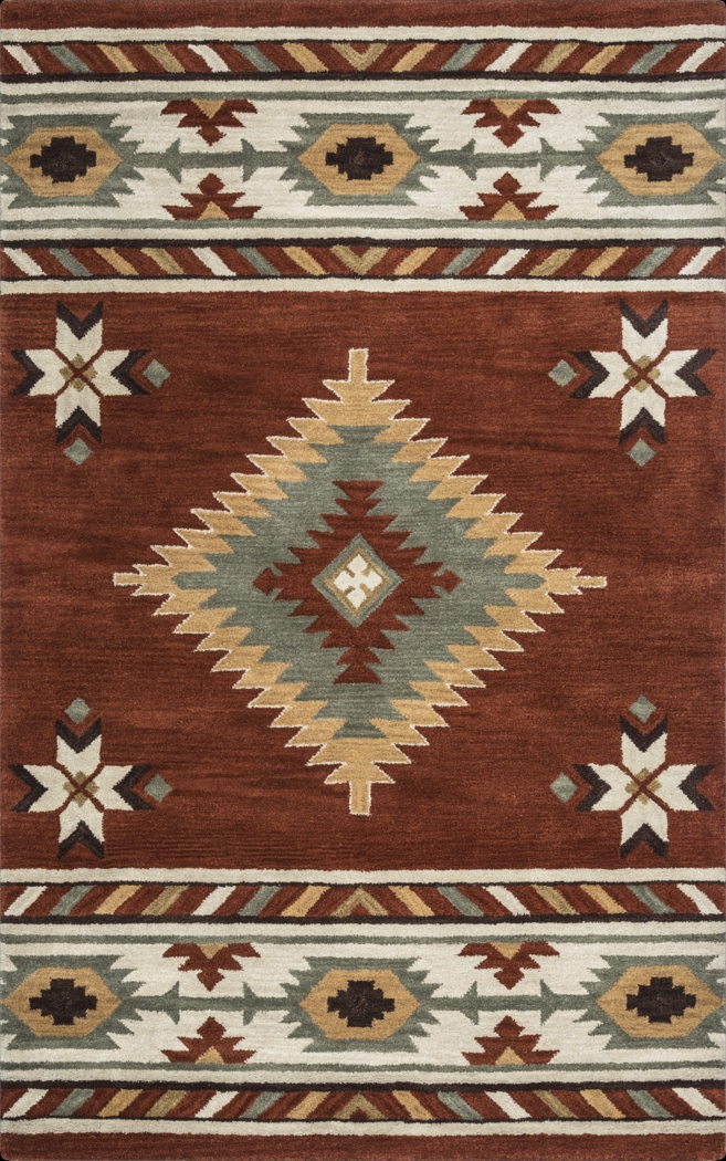 Awena Red 3' x 5' Rug - Thumbnail - Image 1