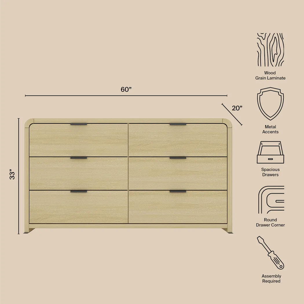 Awidi Oak/Black Dresser - Image 5