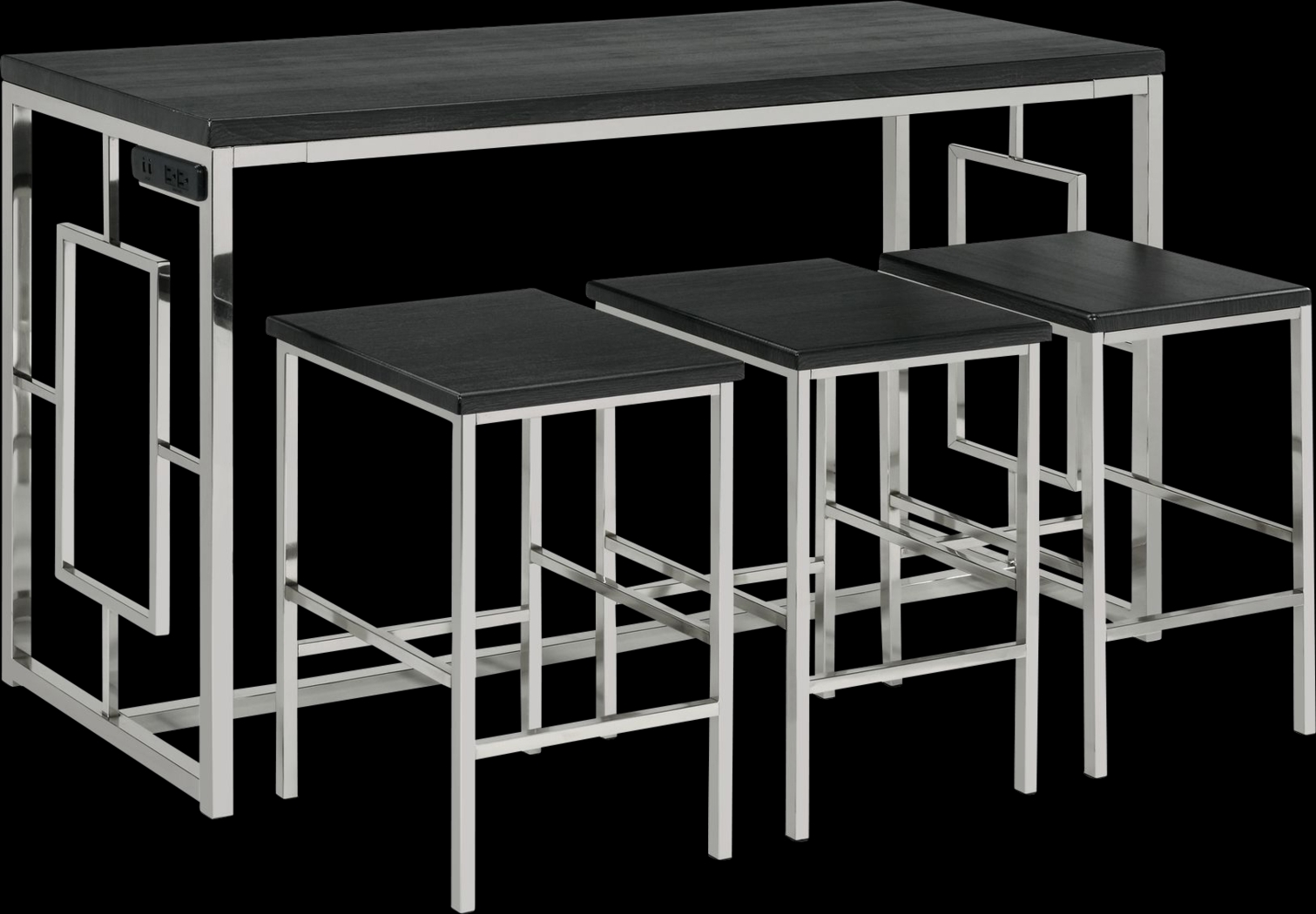 Awini Brown 4 Pc Bar Height Table Set - Thumbnail - Image 1