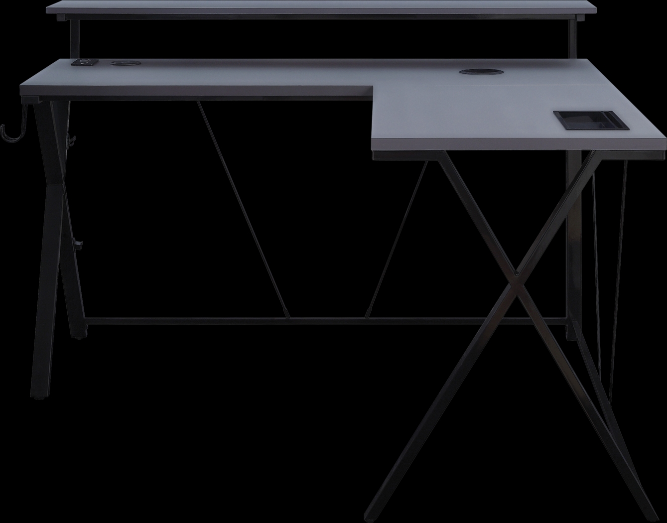 Axyon Gray L- Shaped Gaming Desk - Thumbnail - Image 2