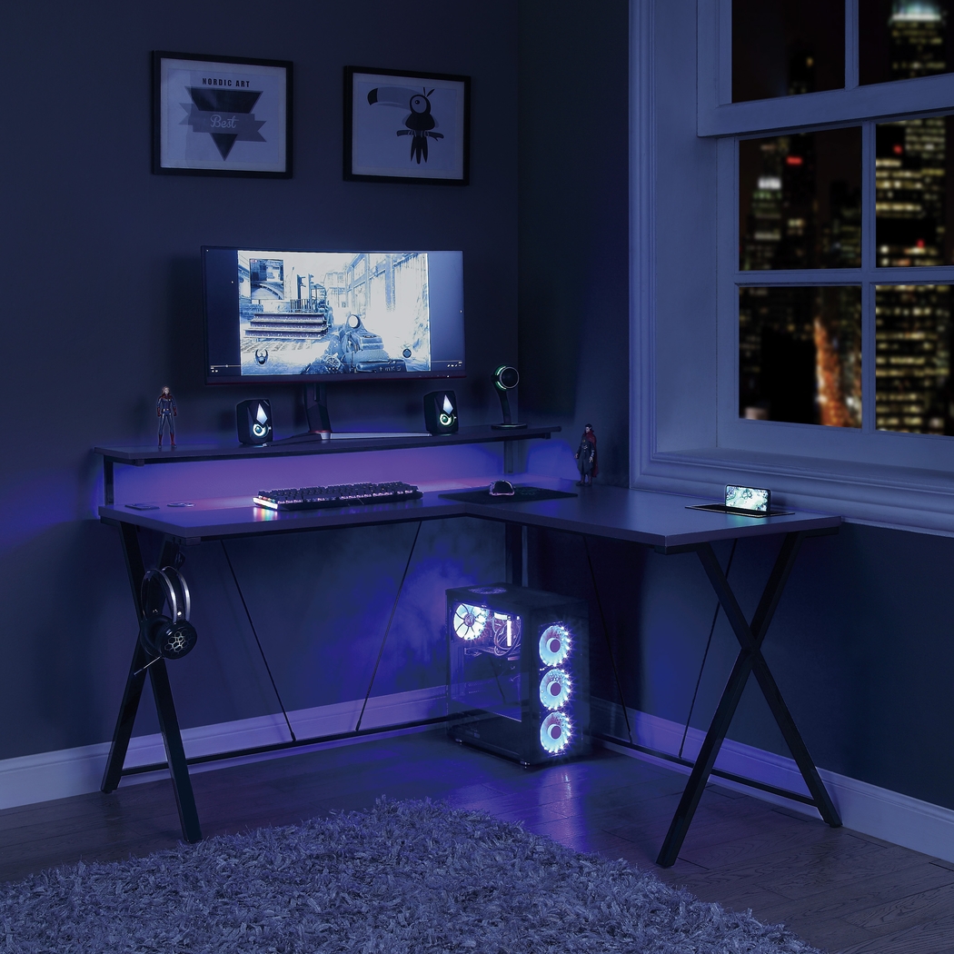 Axyon Gray L- Shaped Gaming Desk - Thumbnail - Image 12