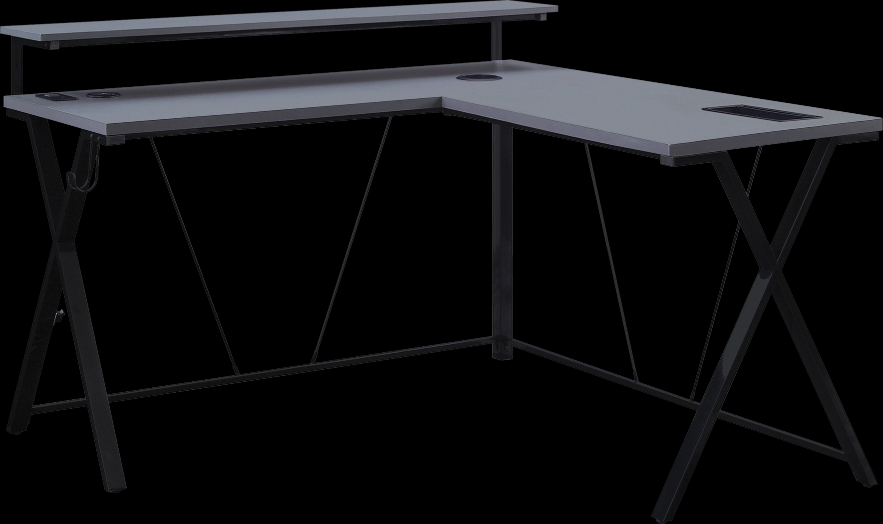 Axyon Gray L- Shaped Gaming Desk - Thumbnail - Image 3