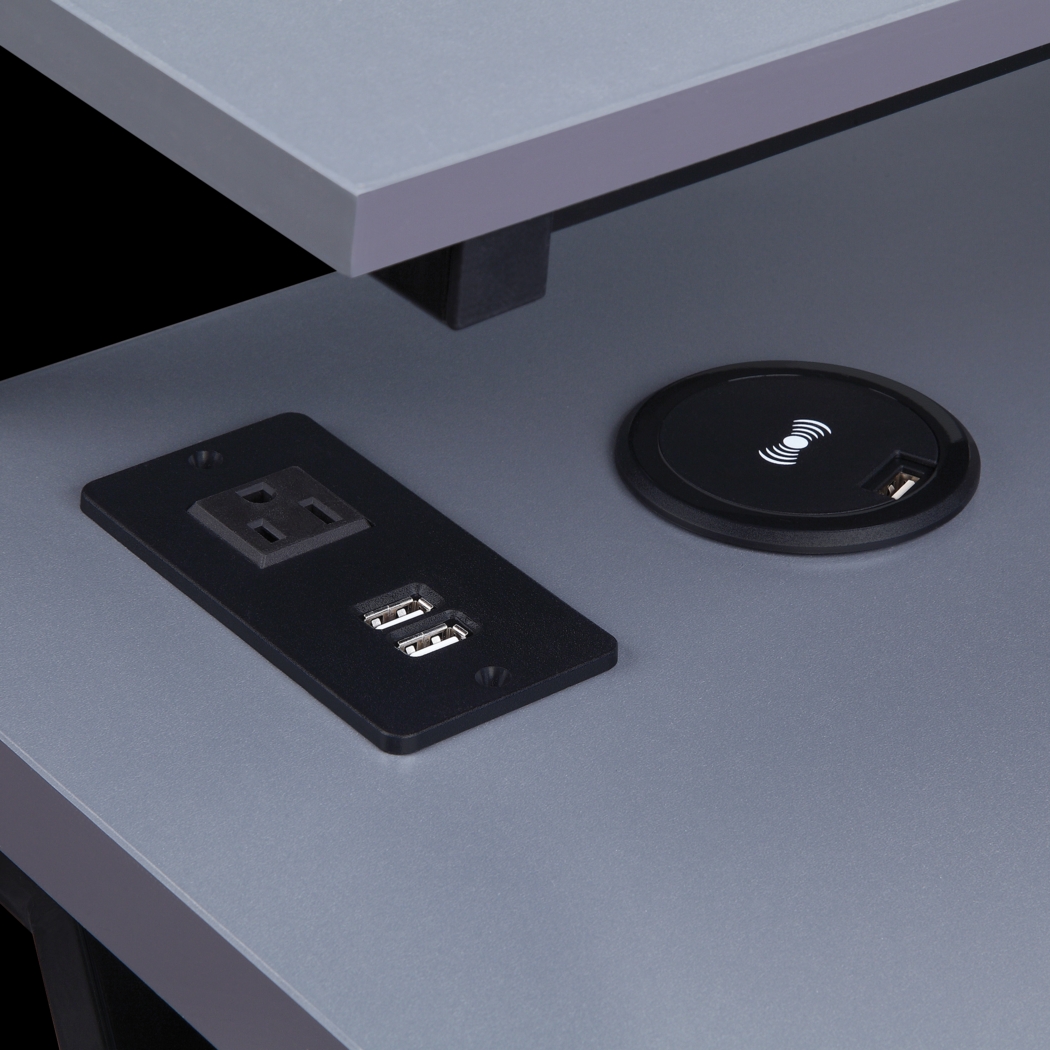 Axyon Gray L- Shaped Gaming Desk - Thumbnail - Image 7