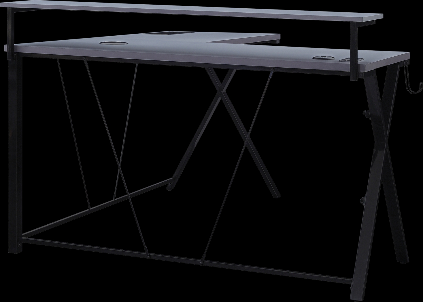 Axyon Gray L- Shaped Gaming Desk - Thumbnail - Image 1