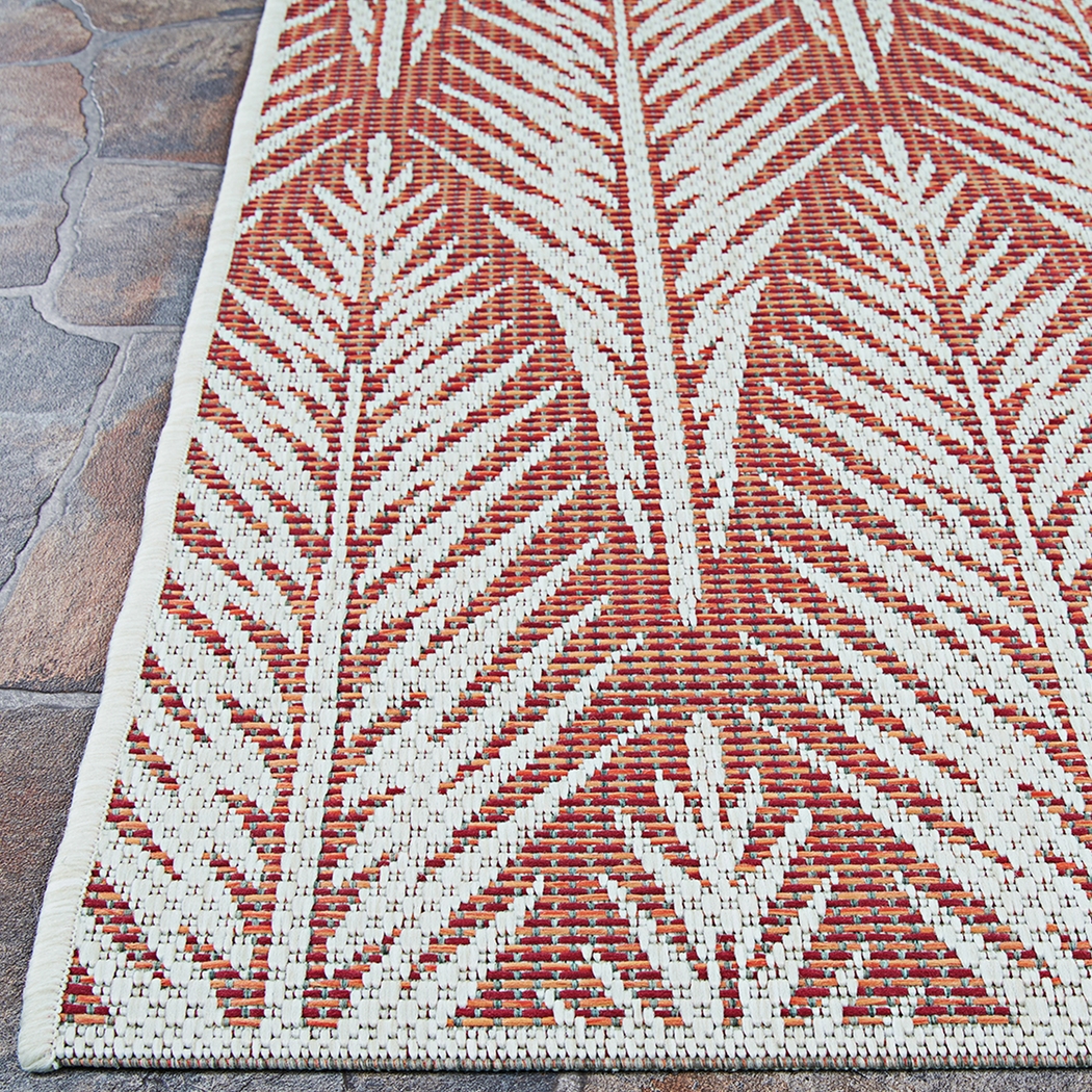 Ayandra Red 7'6 x 10'9 Indoor/Outdoor Rug - Thumbnail - Image 3