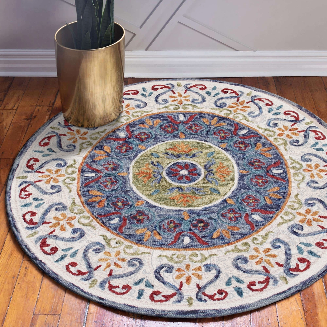 Ayanka Ivory 4' Round Rug - Thumbnail - Image 2