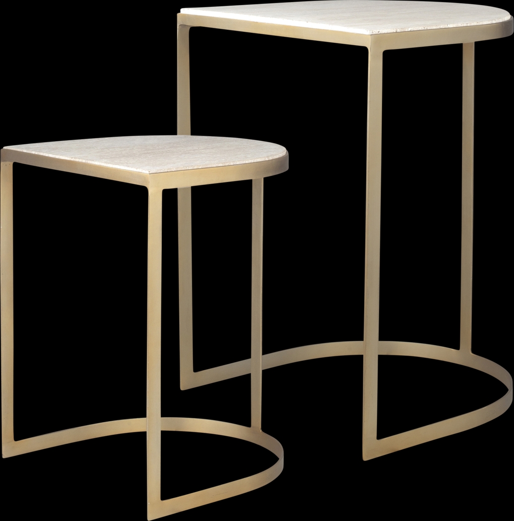 Ayashe White Nesting Table, Set of 2 - Thumbnail - Image 1