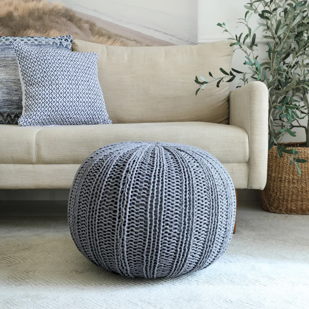 Ayidu Gray Pouf - Thumbnail - Image 3