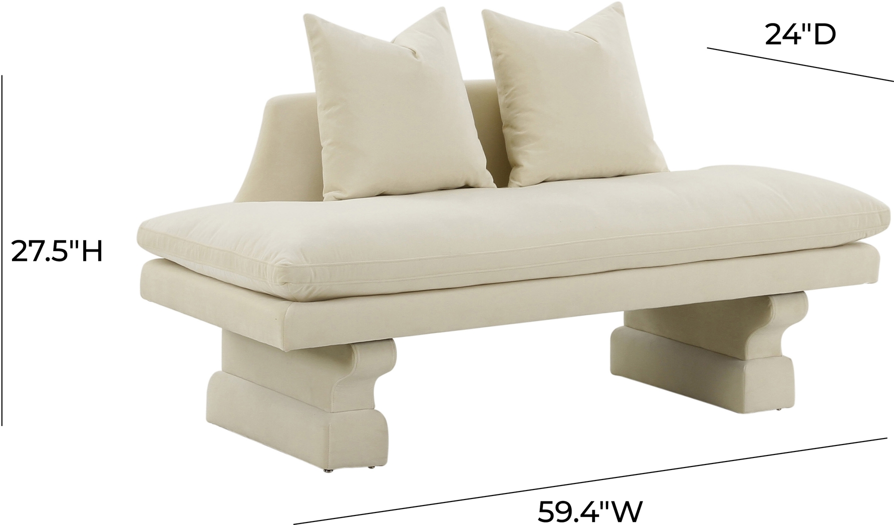 Aylee Beige Settee - Thumbnail - Image 6