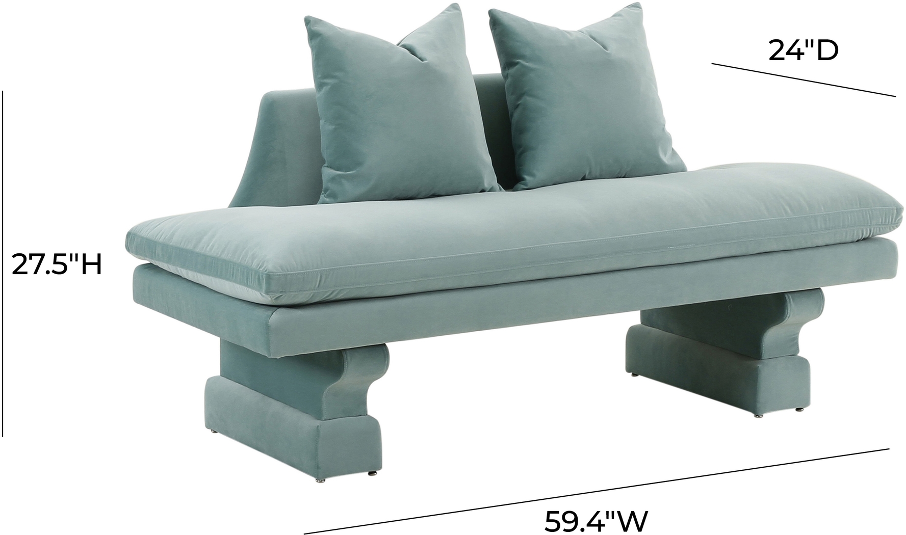 Aylee Blue Settee - Thumbnail - Image 6