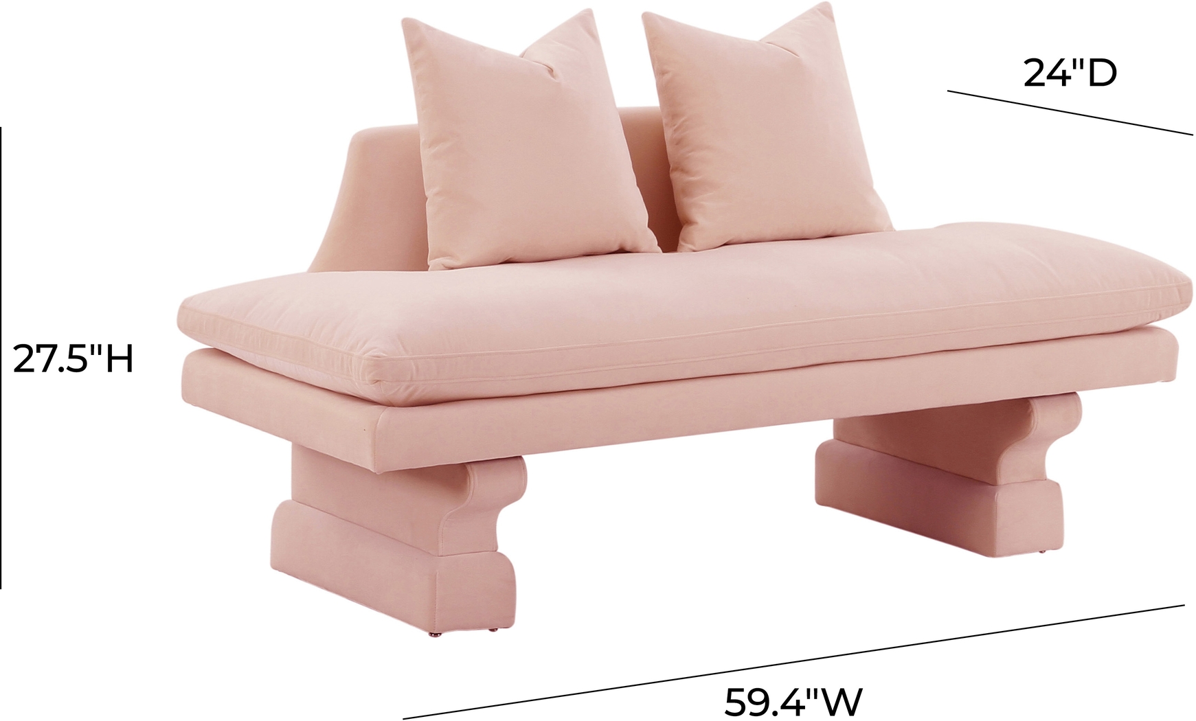 Aylee Pink Settee - Thumbnail - Image 6