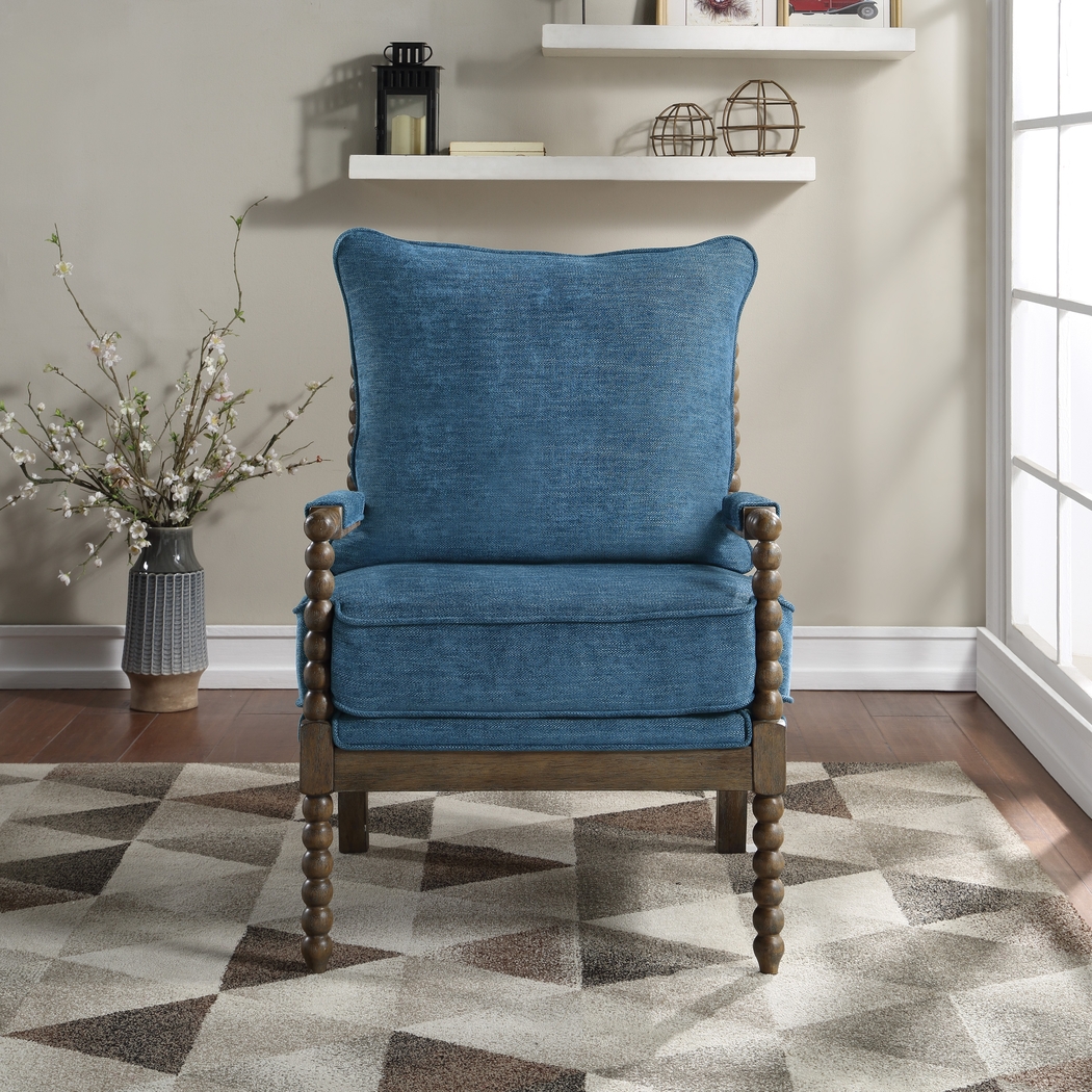 Ayleen Navy Accent Chair - Thumbnail - Image 2