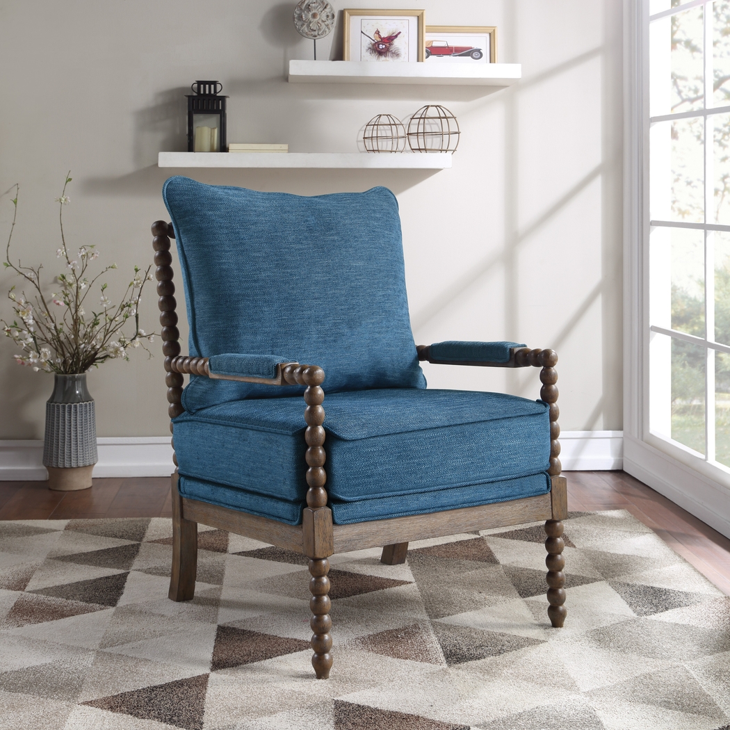 Ayleen Navy Accent Chair - Thumbnail - Image 3