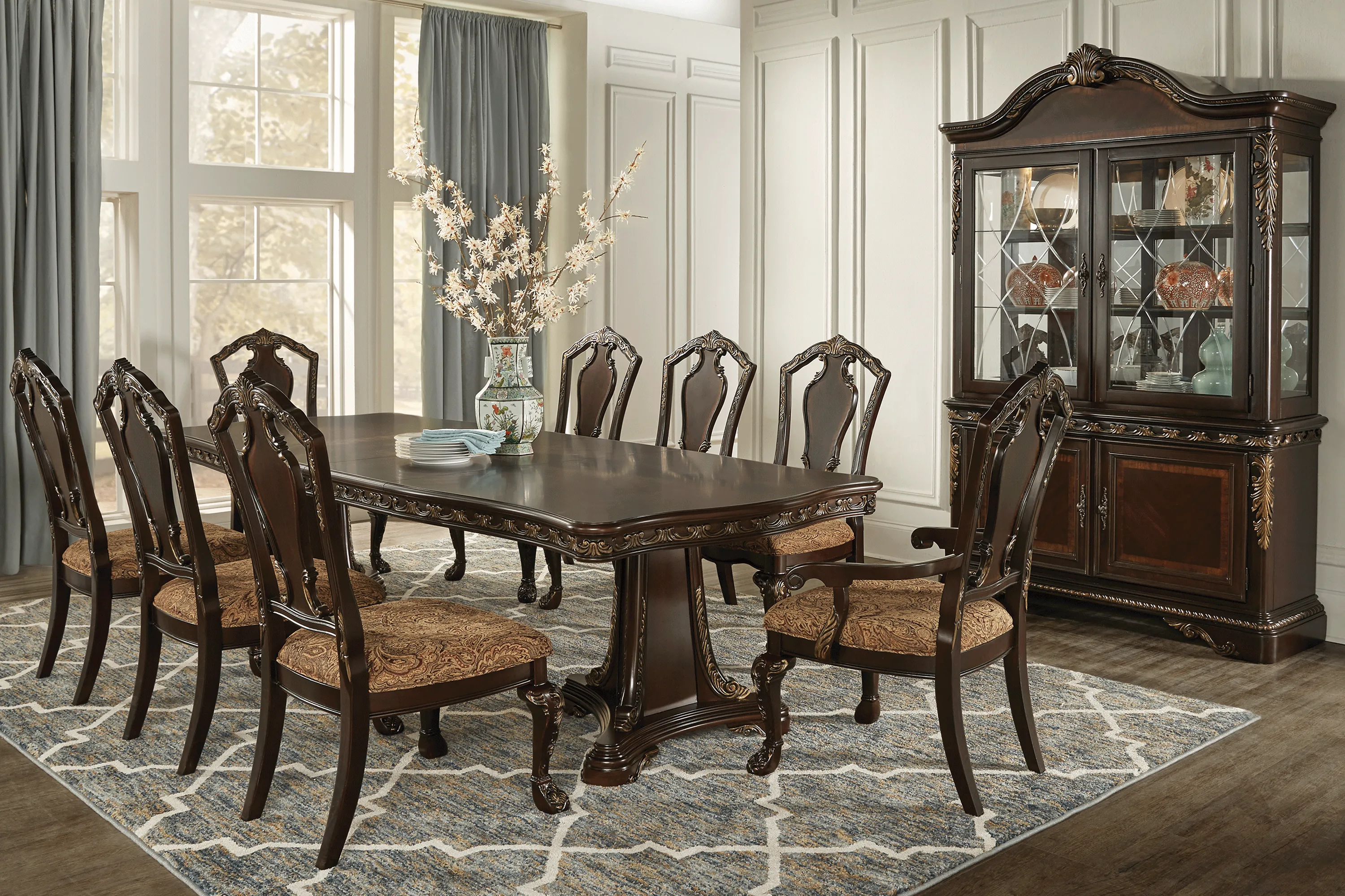 Aylesbury Brown Cherry 5 Pc Rectangle Dining Room - Thumbnail - Image 1