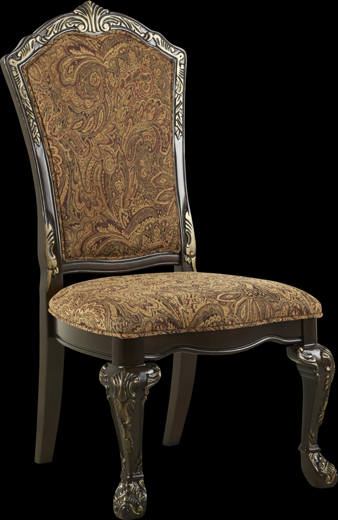 Aylesbury Brown Cherry Upholstered Side Chair - Thumbnail - Image 1