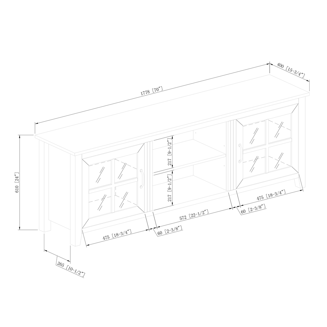 Ayllon Gray 70 in. Console - Thumbnail - Image 5