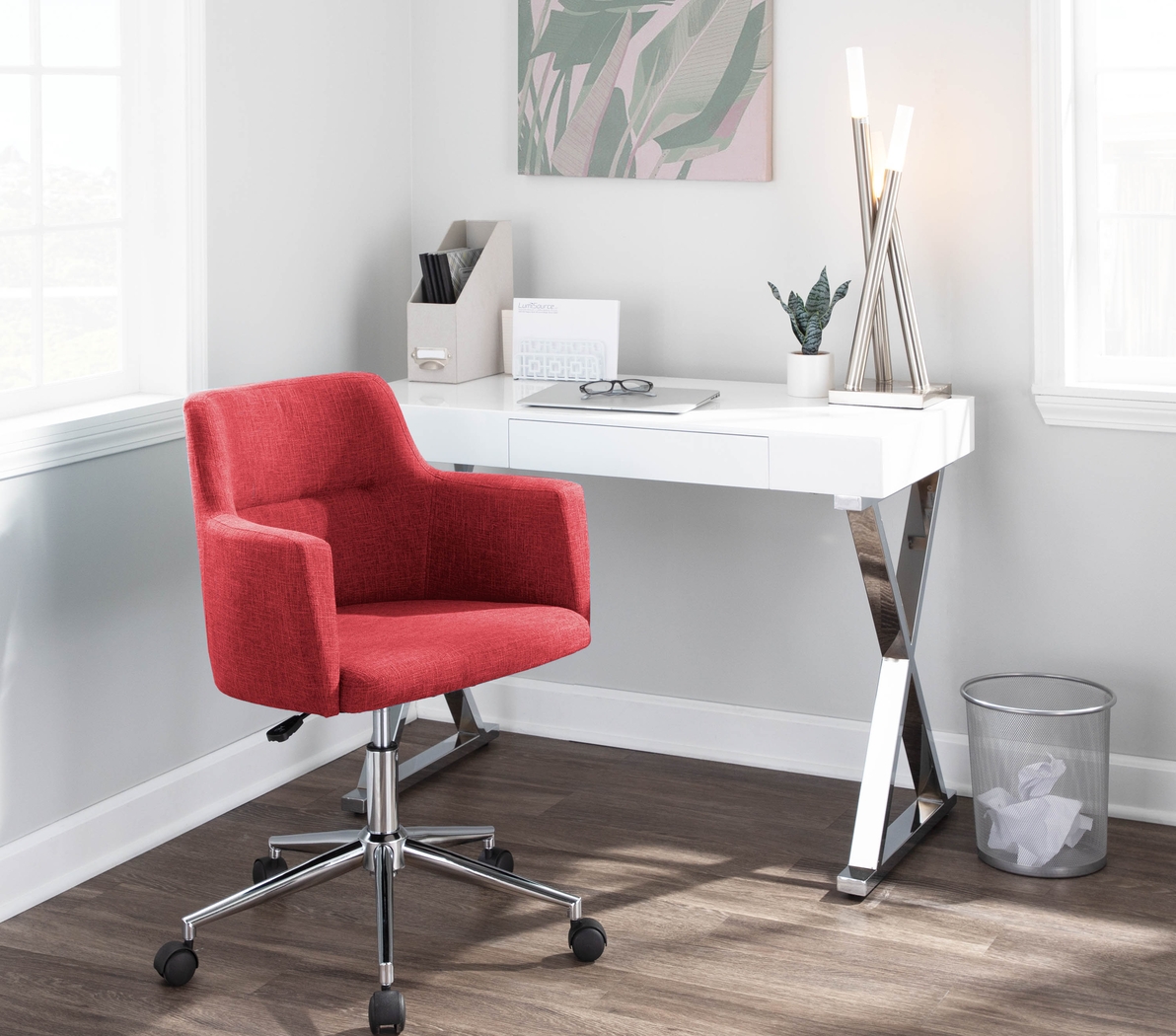 Aymard Red Office Chair - Thumbnail - Image 8