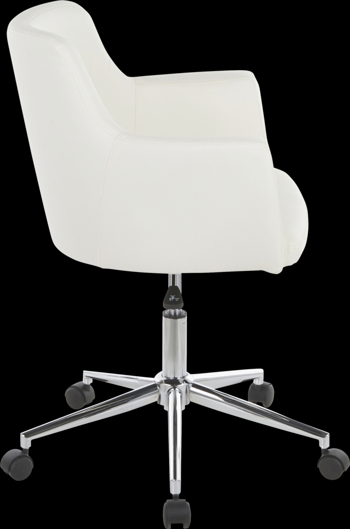 Aymard White Office Chair - Thumbnail - Image 2