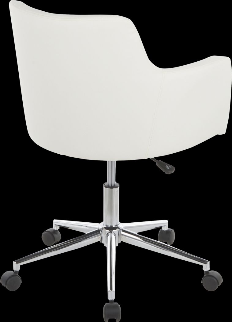 Aymard White Office Chair - Thumbnail - Image 3