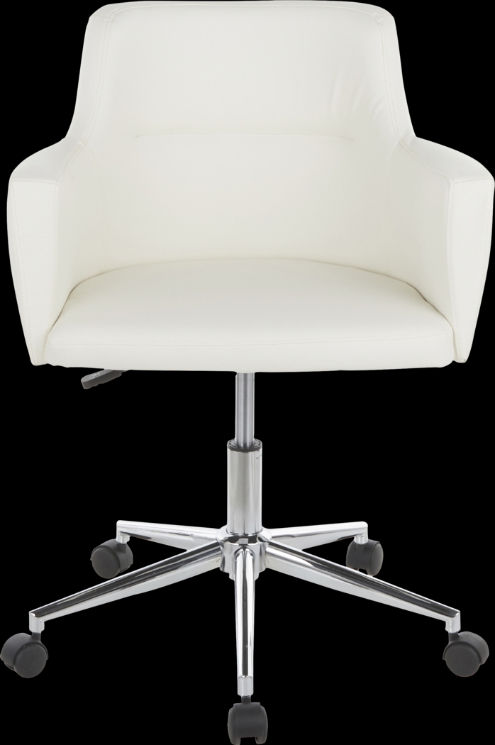Aymard White Office Chair - Thumbnail - Image 4