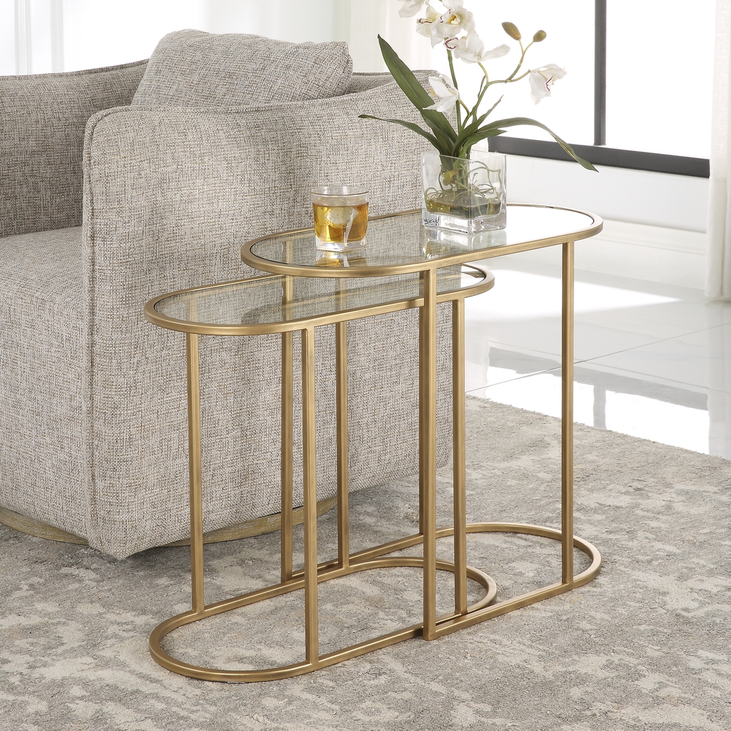 Ayna Gold Nesting Table. Set of 2 - Thumbnail - Image 2