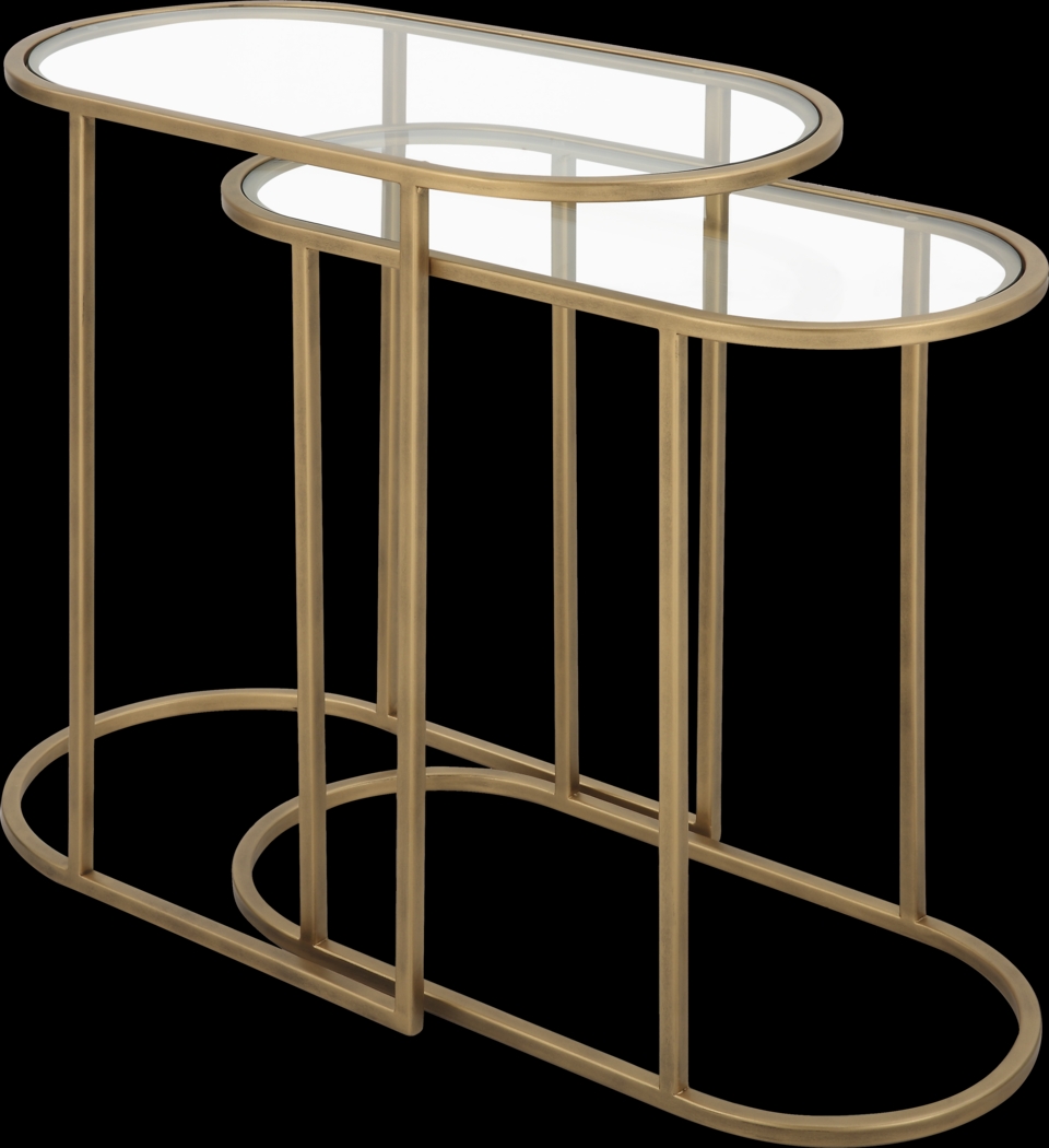 Ayna Gold Nesting Table. Set of 2 - Thumbnail - Image 1