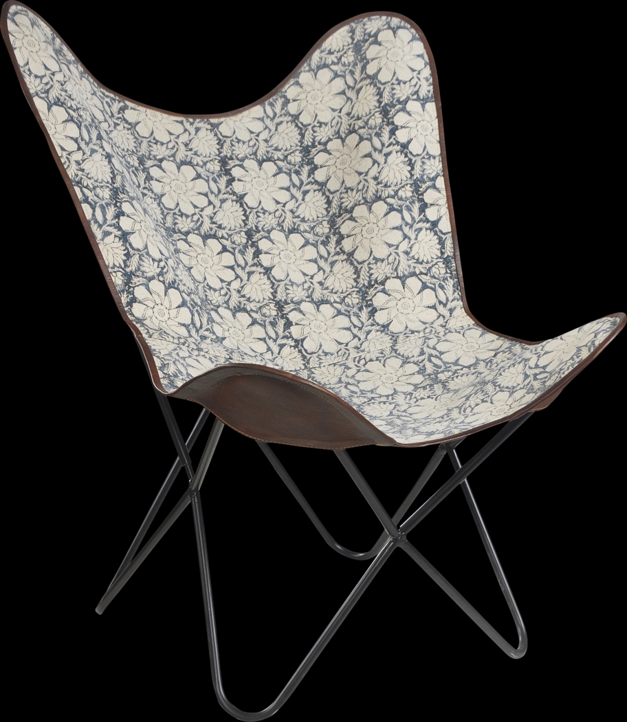 Azadir Blue/White Accent Chair - Thumbnail - Image 3