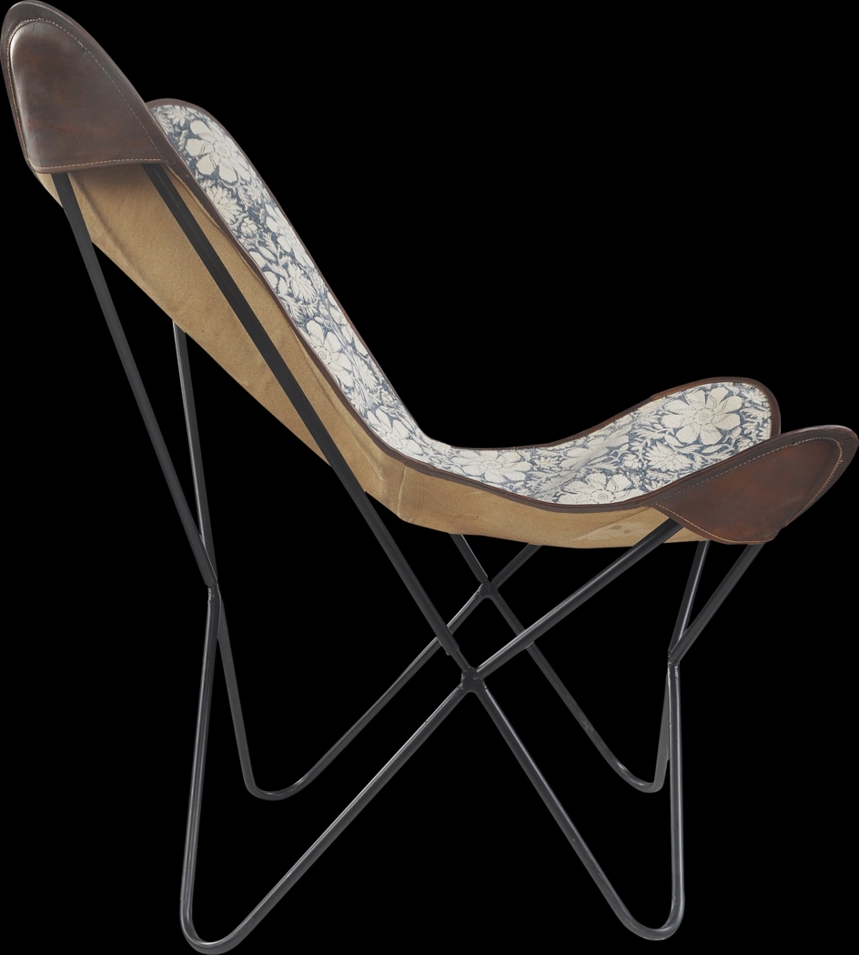 Azadir Blue/White Accent Chair - Thumbnail - Image 4