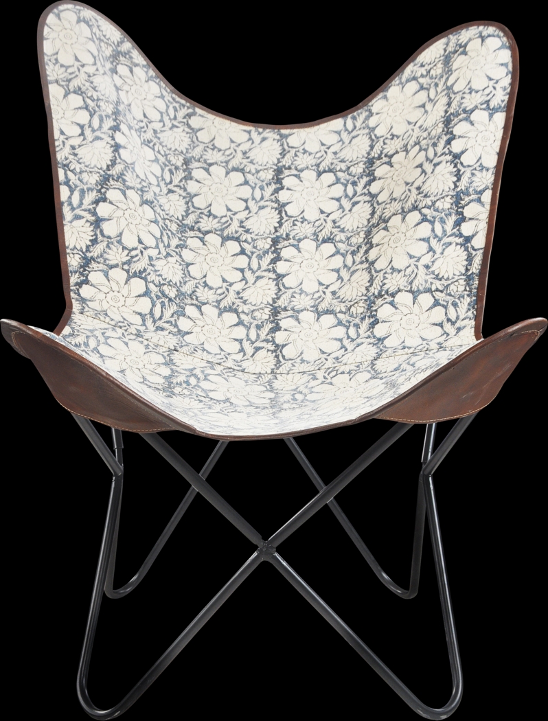 Azadir Blue/White Accent Chair - Thumbnail - Image 1