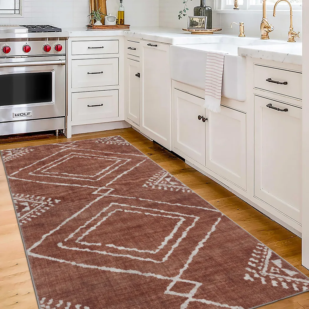 Azali Orange 2'6 x 6' Indoor/Outdoor Runner Rug - Thumbnail - Image 2