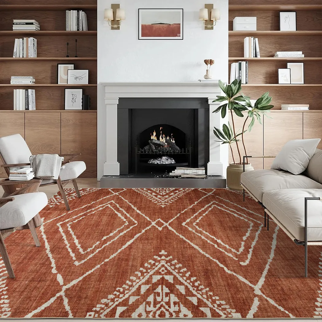 Azali Orange 6' x 8' Indoor/Outdoor Rug - Thumbnail - Image 3
