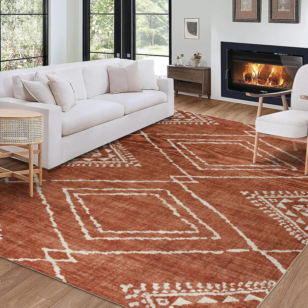 Azali Orange 6' x 8' Indoor/Outdoor Rug - Thumbnail - Image 4