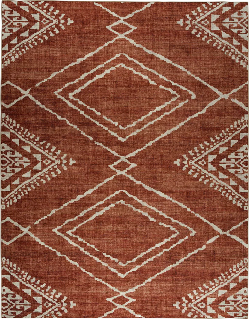 Azali Orange 7'6 x 9'6 Indoor/Outdoor Rug - Thumbnail - Image 1