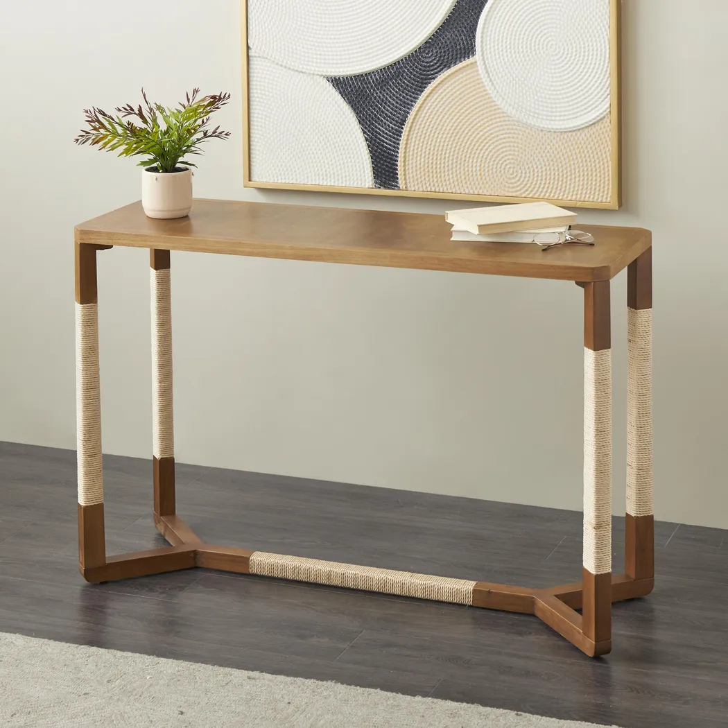 Azavi Brown Console Table - Thumbnail - Image 2