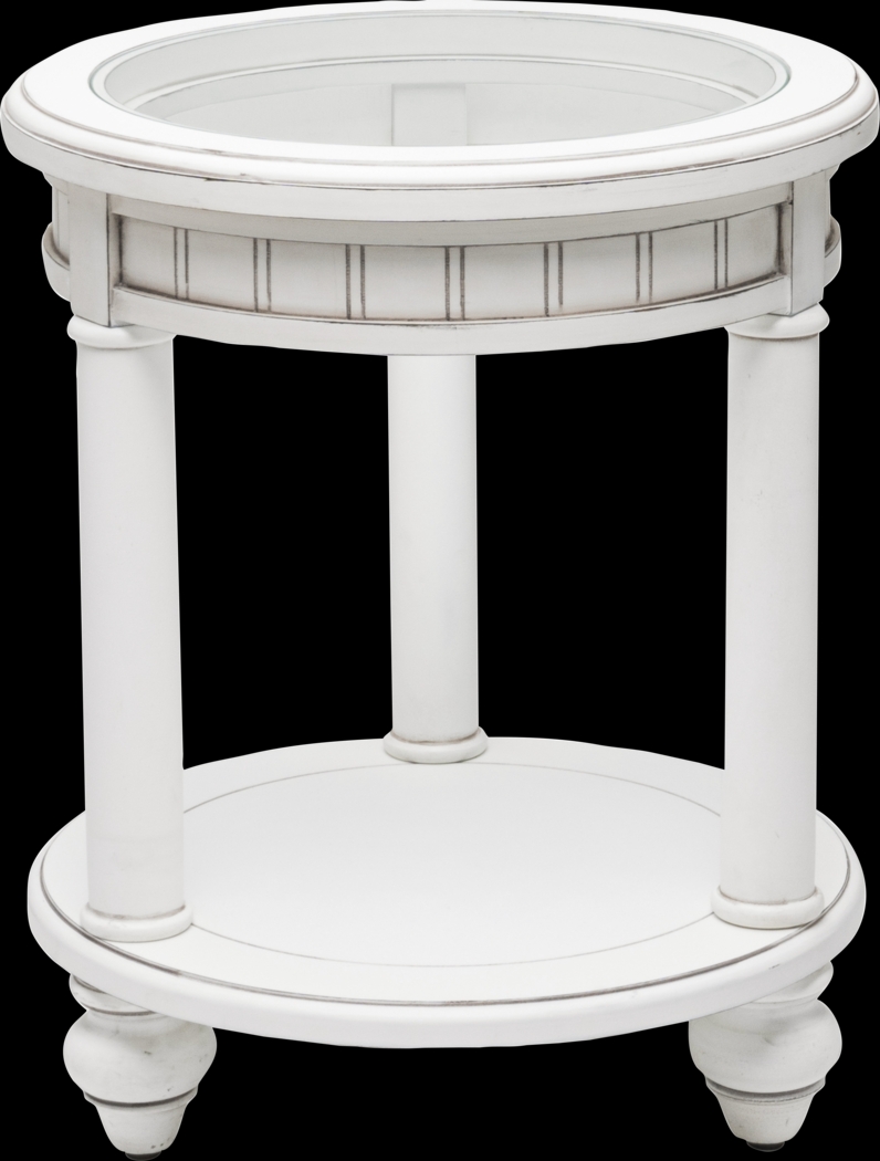Azesh White End Table - Thumbnail - Image 1