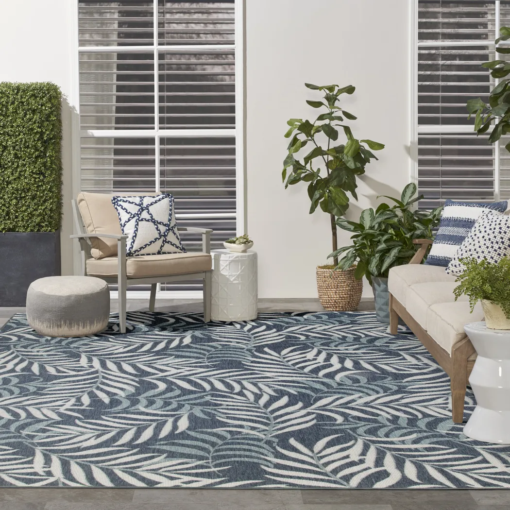Azure Canopy Navy 8' x 10' Indoor/Outdoor Rug - Thumbnail - Image 2