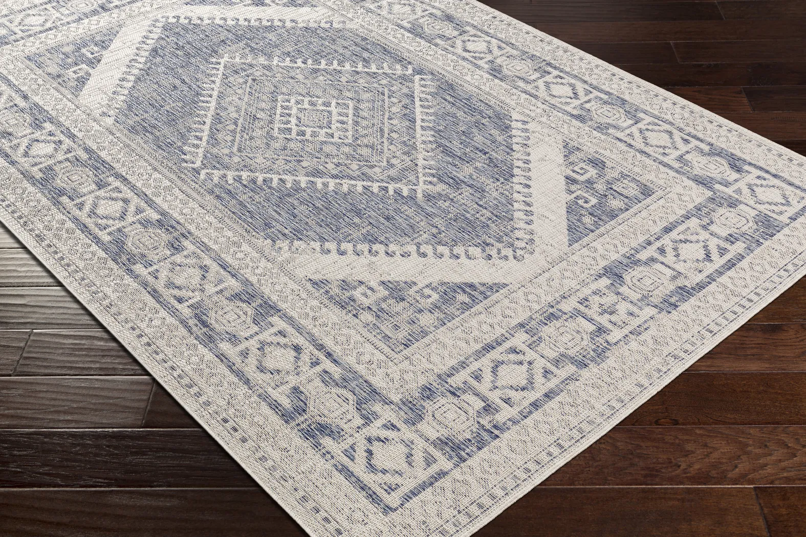 Azure Mesa Blue 6'7" x 9' Indoor/Outdoor Rug - Thumbnail - Image 2