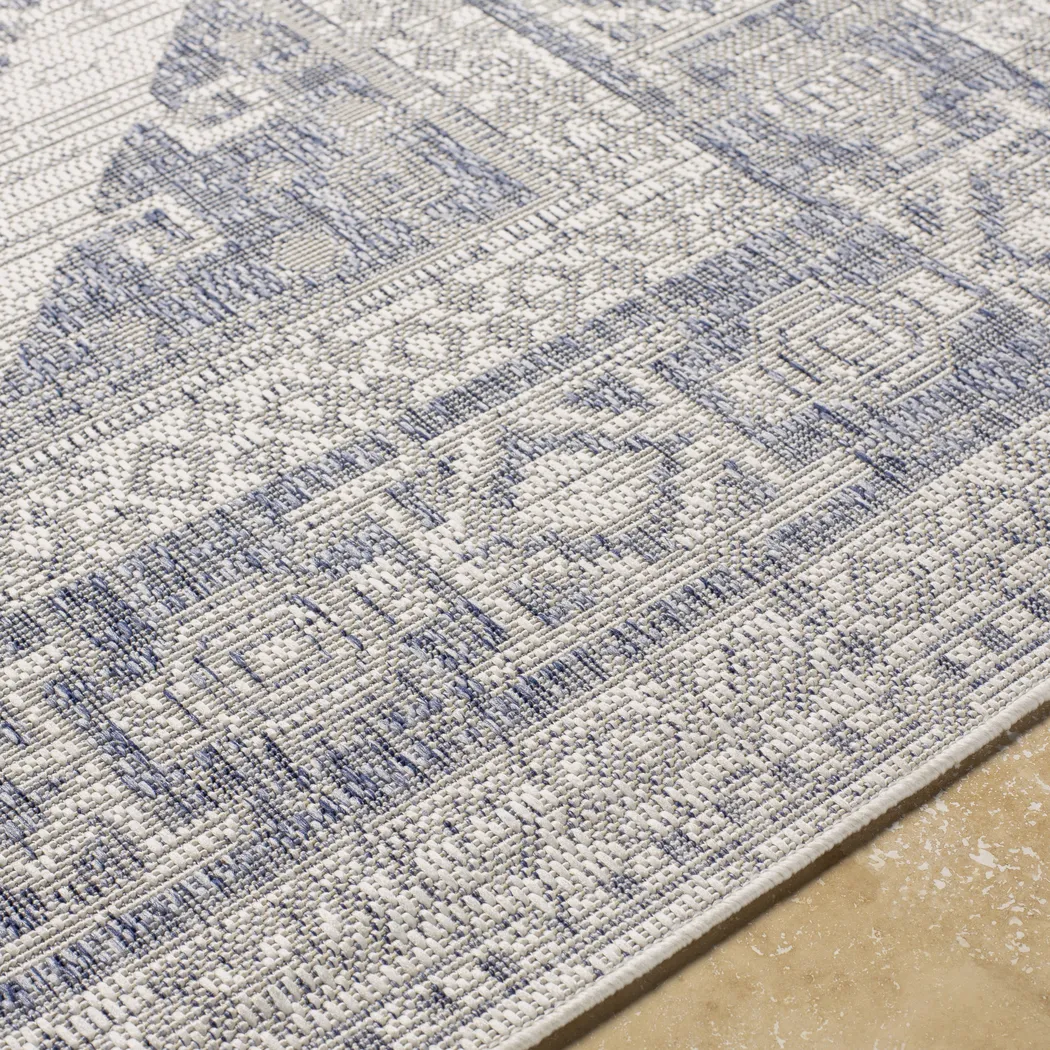 Azure Mesa Blue 6'7" x 9' Indoor/Outdoor Rug - Thumbnail - Image 3
