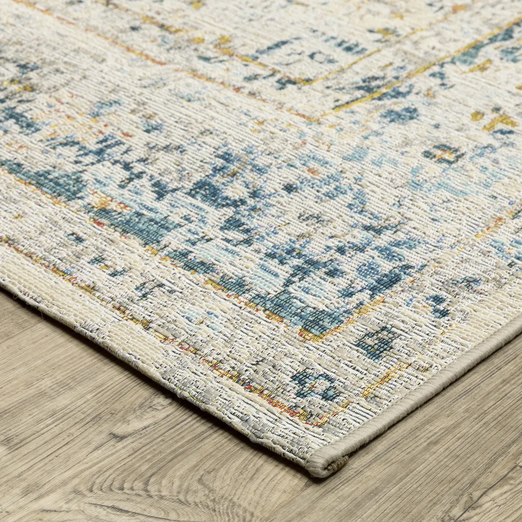 Azure Mist Blue 5'3 x 7'6 Indoor/Outdoor Rug - Thumbnail - Image 3