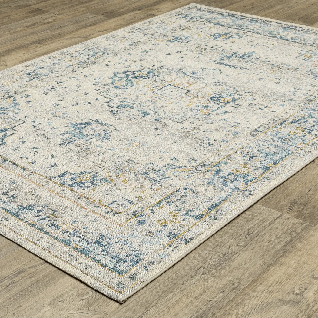 Azure Mist Blue 6'7 x 9'4 Indoor/Outdoor Rug - Thumbnail - Image 2