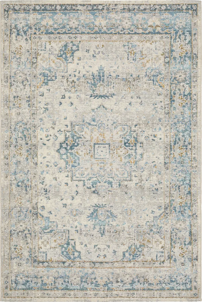 Azure Mist Blue 6'7 x 9'4 Indoor/Outdoor Rug - Thumbnail - Image 1
