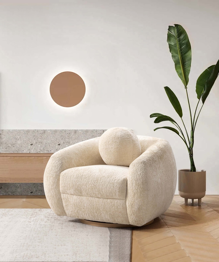 Azurelee Cream Accent Chair - Thumbnail - Image 2